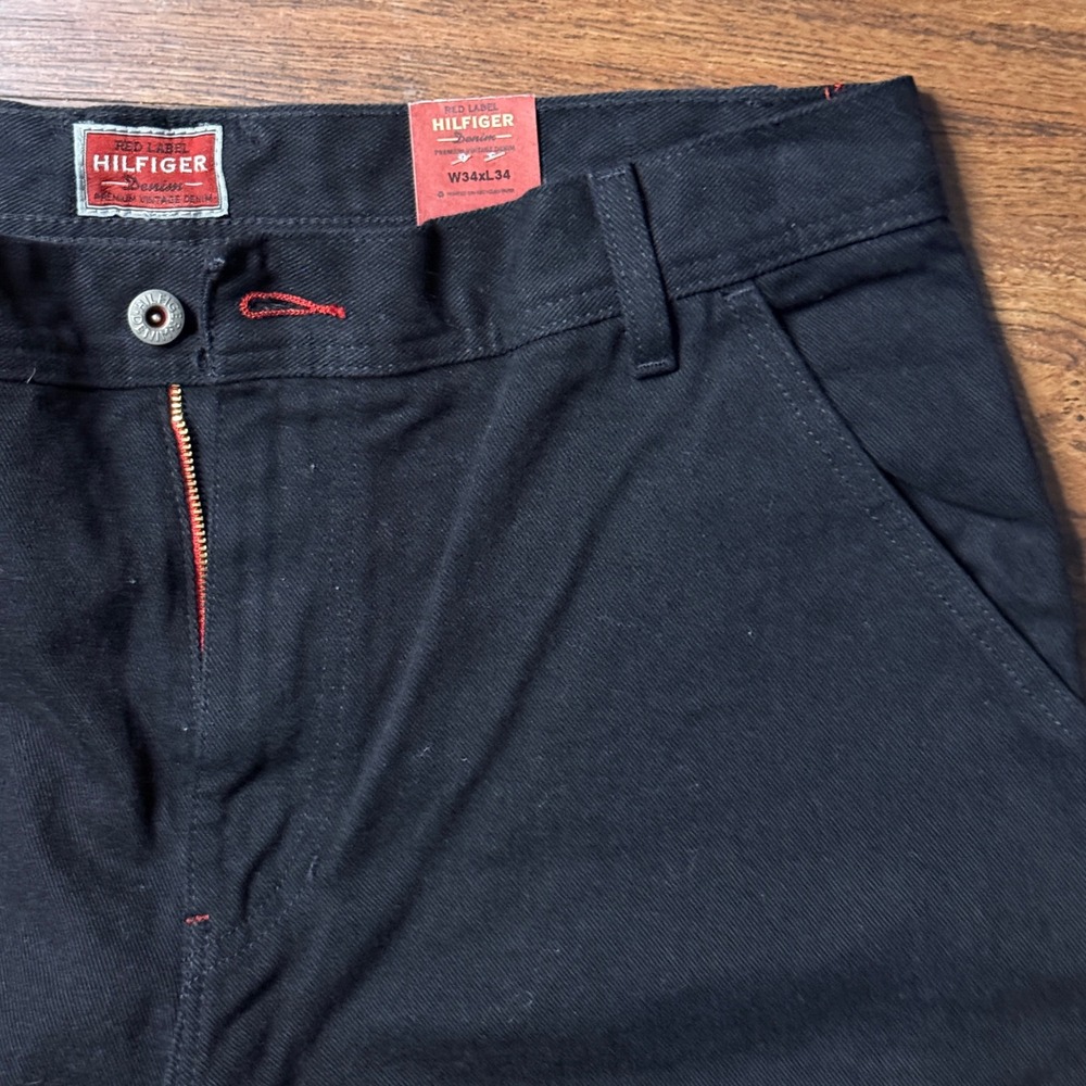 Tommy Hilfiger Carpenter Jeans Black Skater Baggy 34x34 Y2K